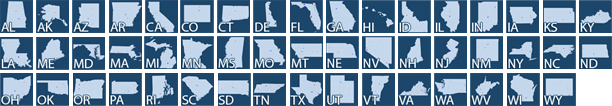 Mapas Estados Individuais dos EUA de 50 Individuais