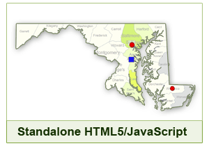 Interactive Map of Maryland - HTML5/JavaScript