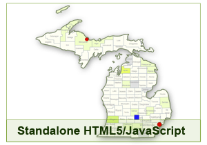 Interactive Map of Michigan - HTML5/JavaScript