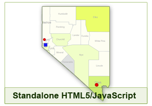 Interactive Map of Nevada - HTML5/JavaScript