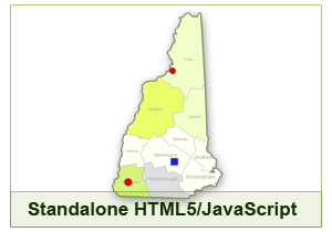 Interactive Map of New Hampshire - HTML5/JavaScript