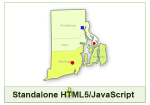 Interactive Map of Rhode Island - HTML5/JavaScript