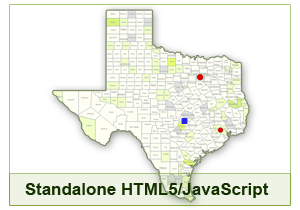 Interactive Map of Texas - HTML5/JavaScript
