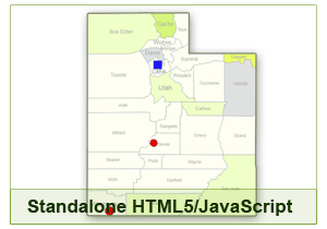 Interactive Map of Utah - HTML5/JavaScript