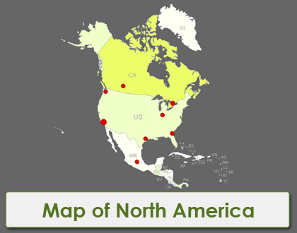 Interactive Map of North America