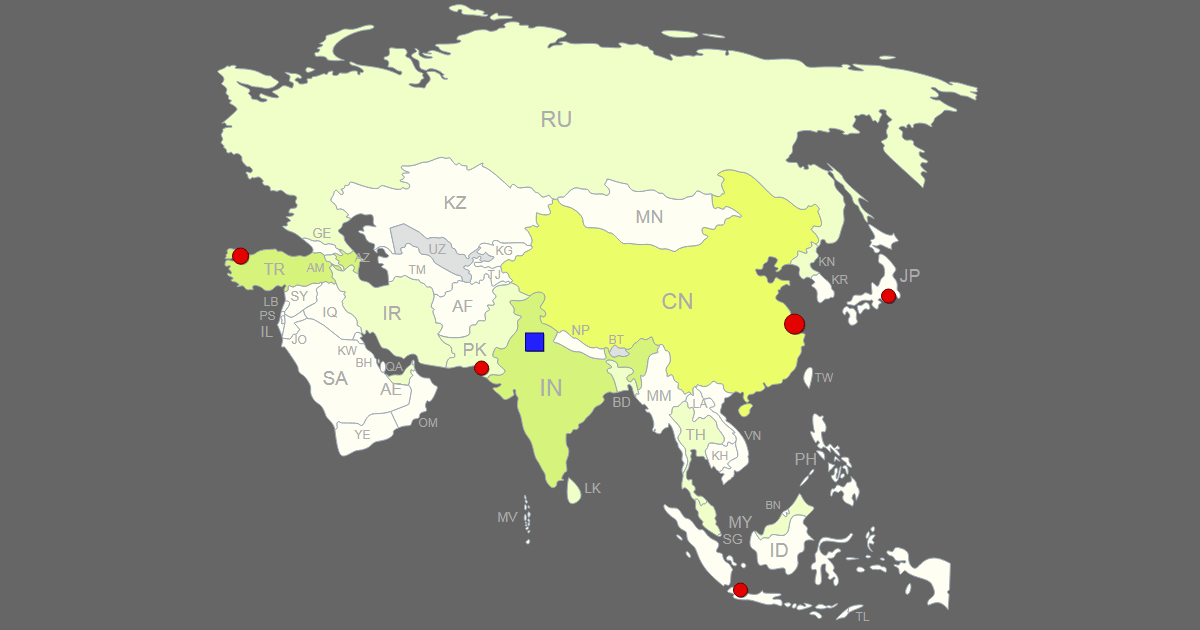 interactive map of asia Interactive Map Of Asia Clickable Countries Cities interactive map of asia