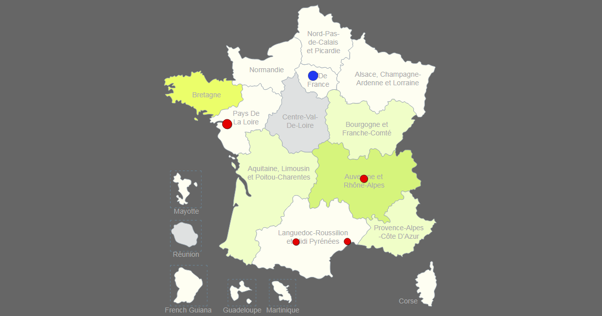 Interactive Map of France [Clickable Regions/Cities]